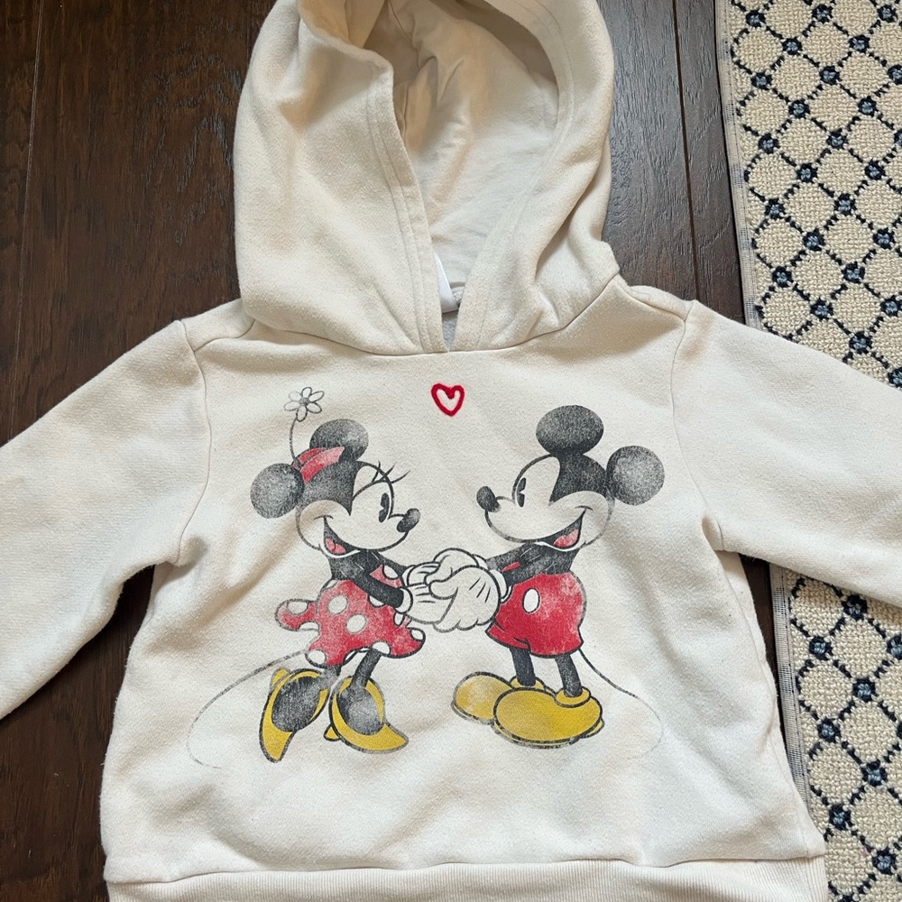Disney Kids Hoodie - White with Mickey & Minnie Design